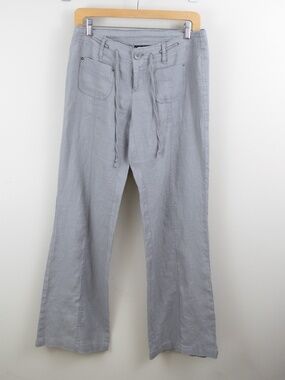 INC International Concepts Linen Wide Leg Pant Gray Size 2